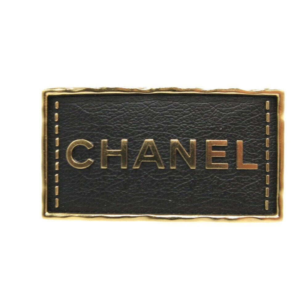 CHANEL Authentic Black Leather Brooch - Picture 2 of 4